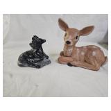 Soapstone and Ceramic Deer Scluptures