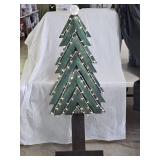 64" Lighted Wood Christmas Tree Yard Decor