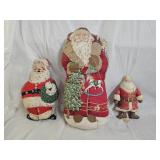 3 Vintage Santa Claus Christmas Pillows & Toy