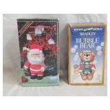 Vintage Animated Santa and Teddy Bear