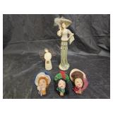Vintage Wood Bottle Stoppers, Doll, Angel