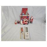 Vintage Santa Claus Card Holder, Ornaments & Toy