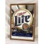 Very nice Miller Lite hanging bar mirror, 31 x
