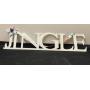 Christmas metal "Jingle" sign-25" across