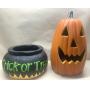 24" Jack-o-lantern & Happy Halloween Cauldron