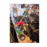 oil cans, lanterns