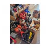 gas cans, misc. tools 