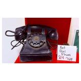 Antique Black Rotary Dial Desk Phone