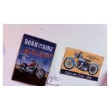 2x Motorcycle Themed Metal Signs 10x14