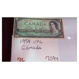 1954 Canada One Dollar Bill Uncirculated