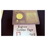 Historical Gold Eagle Replica Coin Display