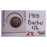 1909-O Barber Silver Half Dollar New Orleans