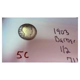 1903 Barber Silver Half Dollar Coin