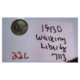 1943-D Walking Liberty Silver Half Dollar