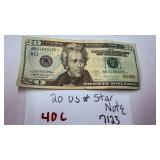 $20 Star Note Series 2017 Low Serial Number