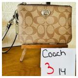 Coach Signature Canvas Wristlet Wallet