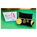 Kate Spade Gold Tone Statement Necklace Disc Drops