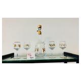 Gold Leaf Wine Decanter and Glasses Set