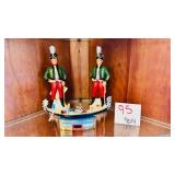 Pair Vintage Soldier Decanters and Venice Gondola
