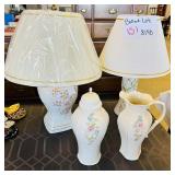 Belleek Ireland Porcelain Lot Lamps Vase Jar 4pc