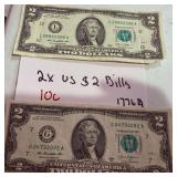 Pair of Series 2013 Two Dollar Bills