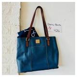 Dooney and Bourke Teal Pebbled Leather Tote Bag