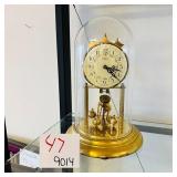 Brass Anniversary Clock Under Glass Dome