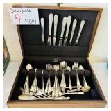 Silverplate Flatware Set in Wood Chest