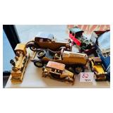 Wooden Model Cars and Train Decor Set