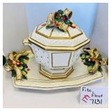 Fitz and Floyd Christmas Covered Dish