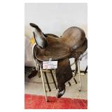 Vintage Western Leather Saddle Tooled