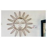Rustic Metal Sunburst Face Wall Art 24in