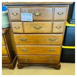 Colonial Maple 5 Drawer Tall Chest 34x18x48