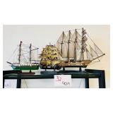 Lot of 3 Model Sailing Ships Tallship Display