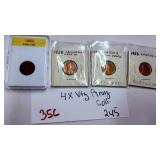 4 Vintage Penny Lot 1889 Indian Head Error Coins