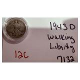 1943 D Walking Liberty Silver Half Dollar