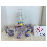 Lchaim Hebrew Cordial Decanter Glass Set