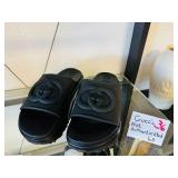 Gucci Style Black Platform Slides