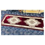 Burgundy Gold Persian Runner Rug 32x95
