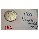 1925 Peace Silver Dollar Bright Luster