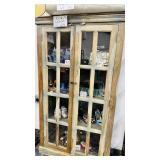 Rustic Wood Glass Door Cabinet 40x18x70