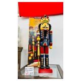 24 Inch Wood Nutcracker Blue Red