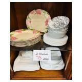 2 Shelves Kitchen Dishes Plates Bowls