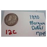 1890 Morgan Silver Dollar Nice Detail