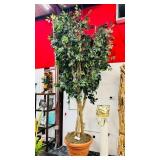 8 Foot Faux Ficus Tree Terra Cotta Pot