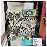 Metal Owl Wall Art Trio Colorful 18 Inch