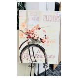 Paris Bicycle Floral Canvas Art 30x39