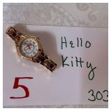 Hello Kitty Gold Tone Rhinestone Watch
