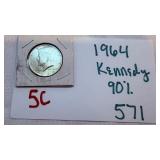 1964 Kennedy Half Dollar 90 Percent Silver