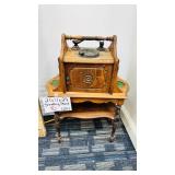 Antique Oak Smoking Stand 21x11x29